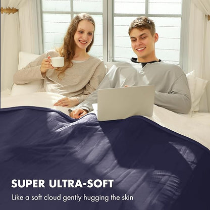 Heated Blanket Queen Size 84" x 90" - Warm Flannel Sherpa Electric Blanket with Dual Control for Home, 5 Heating Levels & 10 Hours Auto Off, Overheat Protection (Purple)