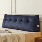 Z-hom Queen Headboard Pillow, Triangular Wedge Reading Pillow for Bed or Sofa, Ergonomic Backrest Cushion for Sitting Up, Reading or Relaxing, with Side Pocket，Removable Washable Cover,Blue