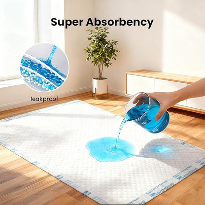 Disposable Leakproof Absorbency Underpads, 28"x39" Large Incontinence Pads with Quick Drying for Baby, Adults, Puppy, Dog Bed Pee Pads, 25 Count