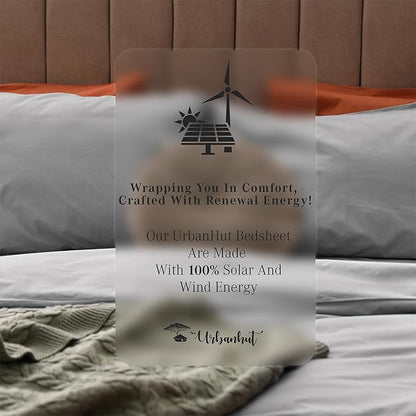 URBANHUT 1000 Thread Count Egyptian Cotton Sheets Striped King Size, Breathable Long Staple, 4 Pc Bed Sheet Sets, Luxury Hotel Sateen Sheets Fits 16" Deep Pocket - Silver Grey