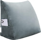 Johnear Headboard Pillow no Buttons Velvet Large Rest Reading Wedge Pillows Triangular Bed Support Bolster Upholstered Backrest Positioning Lumbar Cushion with Removable Cover