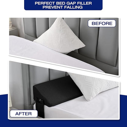 Queen Bed Wedge Pillow for Bed Headboard Gap Filler Light Grey Long Triangle Corner Nora Pillows,Dense Foam,Avoid Things Drops,Between Queen Mattress and Frames,Upraise Pillow for Sleeping