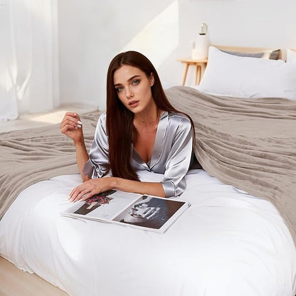 Electric Heated Blanket 62"x84" Twin Size Microplush Cover Blanket, 4 Heat Settings & 10 Hours Auto Off, Cozy & Warm for All Night, Machine Washable, Linen