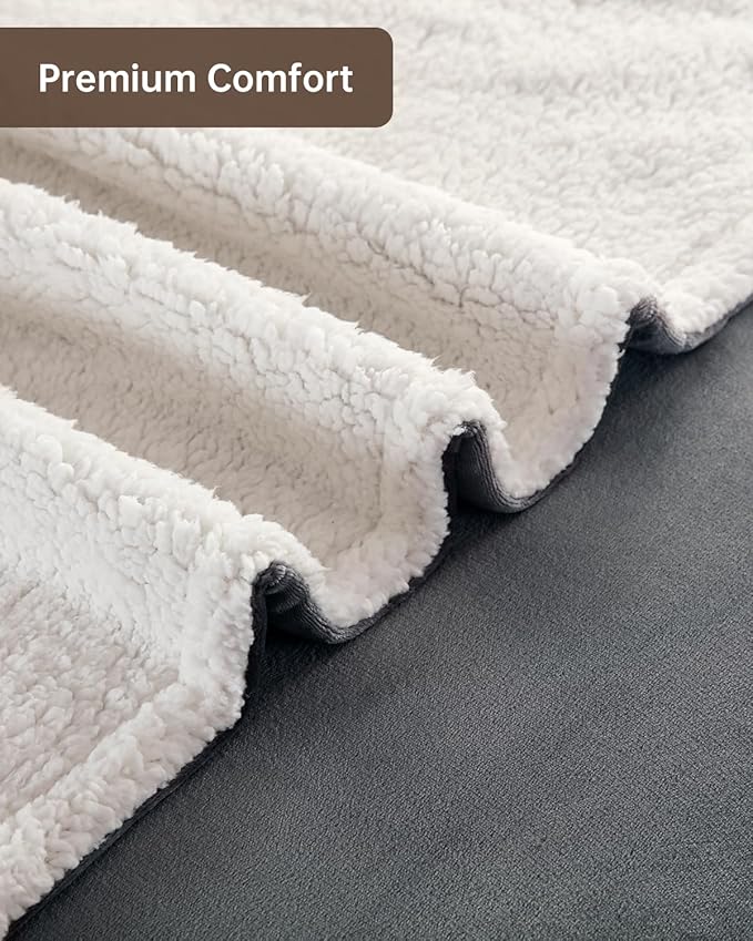 Electric Heated Blanket Throw Size, Washable Blanket Warmer for Home for Adults, Fast Heating, Super Cozy Soft Flannel 50" x 60", 9 Heat Levels, 1-9H Auto-Off, ETL Certified, Slate Gray