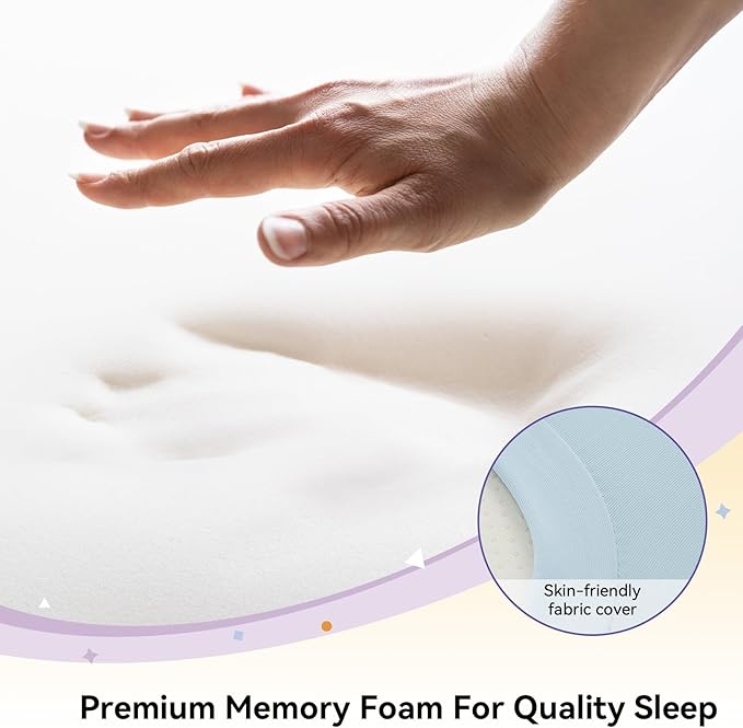 Cervical Pillow for Neck and Shoulder,Contour Memory Foam Pillows,Ergonomic Neck Support Pillow for Pain Relief, Side Back Stomach Sleepers with Pillowcase