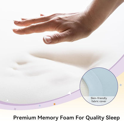 Cervical Pillow for Neck and Shoulder,Contour Memory Foam Pillows,Ergonomic Neck Support Pillow for Pain Relief, Side Back Stomach Sleepers with Pillowcase