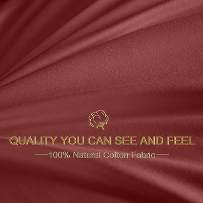 Goose Down Body Pillows for Adults, Large Body Pillow for Side Sleeper, Hugging Feather Body Pillow Insert, Cooling Full Length Long Pillow for Bed with 100% Organic Cotton Shell, (Burgundy 20"x60")