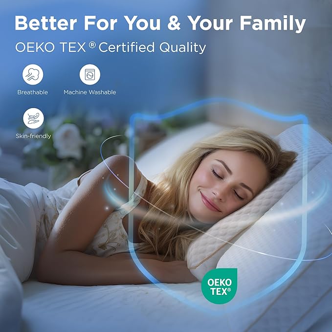 Sophia & William Memory Foam Pillow Standard Size, Dual-Firmness for Side, Back and Stomach Sleepers, Bed Pillow with Better Support and Durability