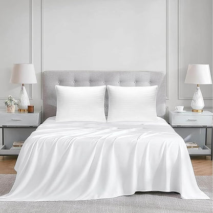 Washable Down and Feather Pillows Queen Size - 2 Pack, Premium Soft Pillow Authentic Canadian White Goose Down 100% Cotton Cover for Comfort Luxury Experience - Includes Pillow Case.