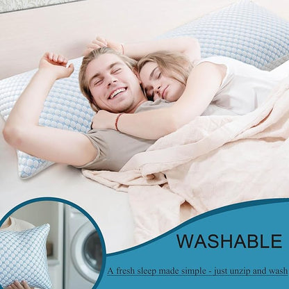 Cooling Pillows for Sleeping, Shredded Memory Foam Cooling Pillow for Hot Sleepers, Adjustable Cool Bed Pillows for Side Back Stomach Sleepers(Queen) 1
