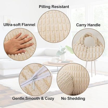 Holawakaka Adults Reading Pillow with Arms,Backrest Reading & Rest Pillows for Sitting Up in Bed, Bed Rest,Lounging, Working on Laptop,Arms Back Support Cushion for Men Women Teens,Cream