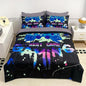 Wajade Gaming Comforter Set Full Size Bed in a Bag for Boys and Girls, 7 Pieces Kids 3D Video Game Controller Printed Bedding Set Includes Comforter, Flat Sheet, Fitted Sheet, Two Pillowcases & Shams