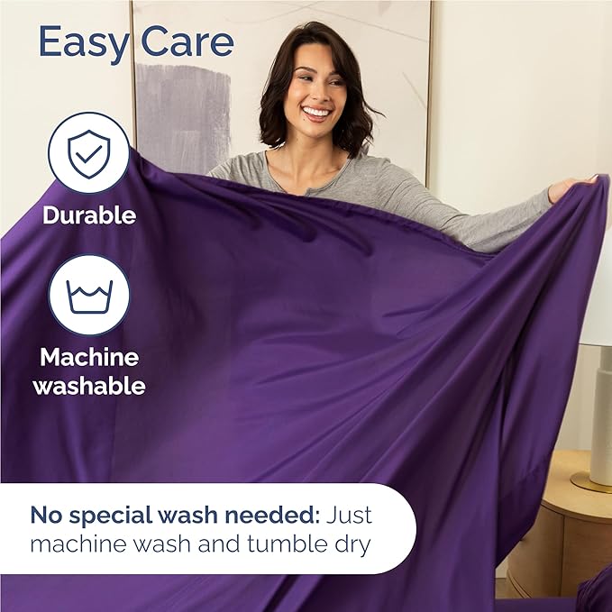 Full 6 Piece Sheet Set - Comfy Breathable & Cooling - Ultra Soft Hotel Luxury Bedding Set w/ 8-16 Inch Deep Pockets - 1 Flat & 1 Fitted Sheet & 4 Pillowcases - Cozy, Wrinkle Free & Easy Care - Purple