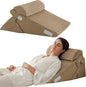 Bedluxe 3Pcs Orthopedic Bed Wedge Pillow Set, Foam Wedge Pillow Post Surgery for Back, Leg and Knee Support, Adjustable 9&12 Inch Folding Triangle Pillow for Sleeping, Acid Reflux, Snoring, Brown