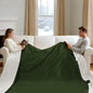 King Heated Blanket Dual Control - 100 X 90 Inch Washable Electric Blanket with 5 Heating Levels, 10 Hours Auto Off, ETL Certified, Soft Flannel Sherpa Heating Blankets for Bed, Green