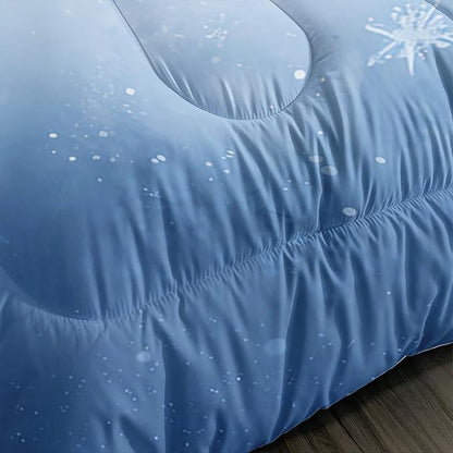 Penguin Comforter Set Queen Size,Antarctic Animal Kawaii Penguin Bedding Sets for Kids Boys Girls Room Decor,Cute Winter Snowflake Pattern Bedding Sets with 2 Pillowcases.