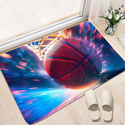 Basketball Rug for Boys Bedroom - Sports Rugs for Boys Bedroom, Sports Themed Carpet for Teens Kids Basketball Carpet for Living Room Floor Mat, Blue, 2x3 Feet