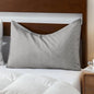 Sidney Sleep Curved Pillow Covers - Full Length Zipper Closure - Premium Soft Brushed Microfiber - 20 x 30 Inches - for Curved Side Sleeping Pillows (Queen, Silver Grey)