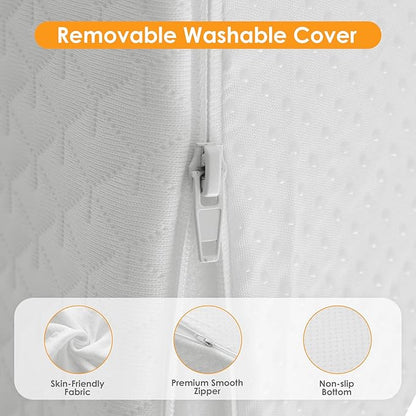 Wedge Pillow for Acid Reflux, Bed Wedge Pillow for Headboard 10", Pillow Wedge for Back Pain Relief, Post Surgery, Elevated Pillows for Sleeping, Snoring, Triangle Pillow with Cover, White