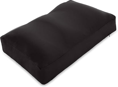 PILLOWY Premium Microbead Bed Pillow, Large Extra Fluffy But Supportive - Ultra Comfortable Sleep with Silk Like Anti Aging Cover 85% Spandex/ 15% Nylon Breathable, Cooling Matte Black