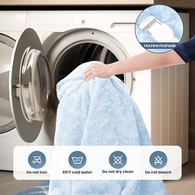 MAXEVE Heated Blanket Electric Throw 50"x60" Faux Rabbit Fur Sherpa Blankets with 6 Heating Sets & 12 Hours Auto Off, Warm Gifts for Grandma Wife, ETL Certification