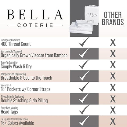 Bella Coterie Luxury Bamboo Viscose King Size Sheet Set | 100% Organically Grown | Ultra Soft | Cooling for Hot Sleepers | 18" Deep Pocket [Marigold]