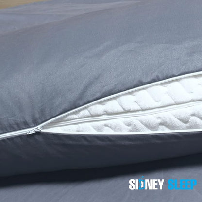 Sidney Sleep Mini Size Curved Pillow Covers - Full Length Zipper Closure - Premium Soft Brushed Microfiber (Travel Mini, Grey)