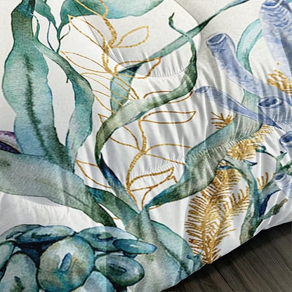 CVHOUSE Ocean Watercolor Sea Turtle Bedding Set - Kids Teens Comforter, Duvet, Quilt Set - Twin Size