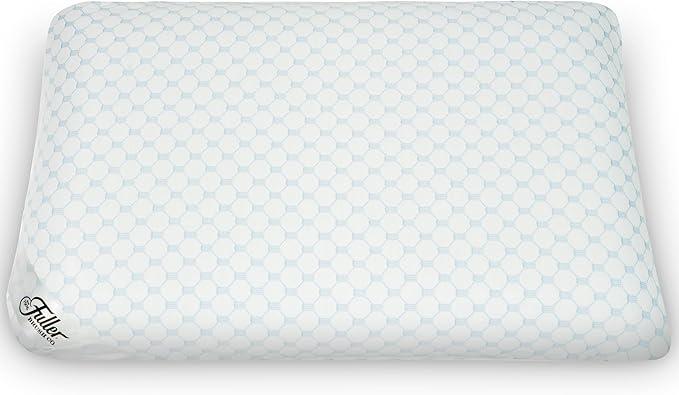 Fuller Cooling Memory Foam Pillow – Orthopedic Cervical Pillow for Neck Pain, Headache & Snoring Relief – Soft Washable Cover, Breathable Fabric, Ergonomic Design for Side & Back Sleepers