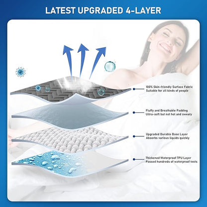 Unilibra Twin XL Size Mattress Protector Waterproof Quilted, Fitted Mattress Pad with Breathable Ultra-Soft Filling, Deep Pocket Mattress Cover Fits 6"-19" Mattress, Grey
