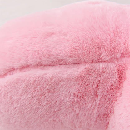 Aimuan Reading Pillow Bed Rest Pillow with Arms Rabbit Fur Cushion for Adults Teens Incline Rest Sitting up & Sleeping Snoring Pillow with Pregnancy Lumbar Back Support (Standard, Pink)