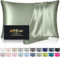Silk Pillowcase for Hair and Skin, Mulberry Silk Pillow Cases King Size, Anti Acne Cooling Sleep Both Sides Natural Silk Satin Pillow Case Covers with Hidden Zipper, Gifts for Women Men, Sage Green