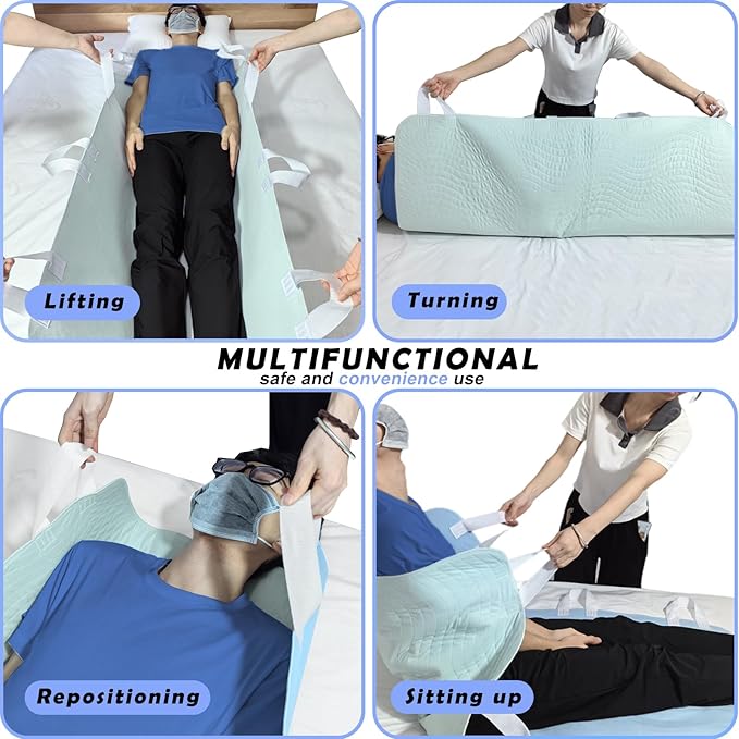 Bed Pads for Incontinence Washable Positioning Bed Pad with Handles, Reusable Underpads Absorbent with 4-Layer Waterproof Underpads for Incontinence, Elderly Bedridden (36×52 Inch - 2 Pack)