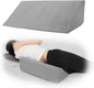 Bed Wedge Pillow for Side Sleeping Sponge Filled Body Positioning Triangle Pillow Suitable for Pregnancy and Surgery Prevent Bed Sore for Leg and Back Support with Pillow Case (Light Gray)