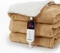 Heated Blanket Electric Blanket Twin Waffle, 62x84 Inches Sherpa Fleece Fast Heating Blanket 6 Heating Levels & 10 Hours Auto Off ETL Certification, Caramel Twin