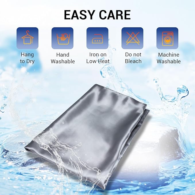 Pillowcase Cover Compatible with L-Shaped Contour Swan Body Pillow, Comfortable and Soft Satin Pillow, Similar to Silk Pillow Cover, Gray
