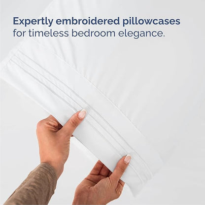CGK Unlimited 4 Piece Sheet Set - Comfy Breathable & Cooling Sheets - Hotel Luxury Bed Sheets for Women, Men, Kids & Teens - Deep Pockets, Easy-Fit, Soft & Wrinkle Free Sheets - Queen, 01 - White