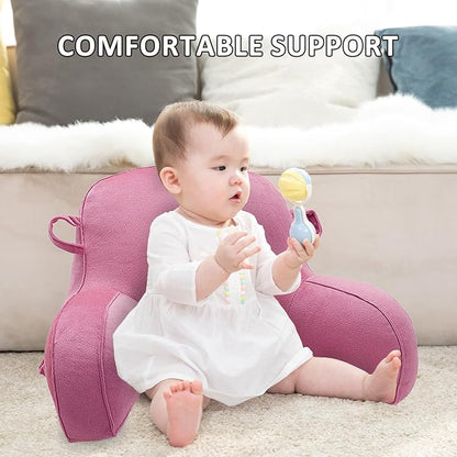 LiveGo Reading Pillow for Kids, Velvet Back Support Cushion for Sitting Up in Bed Adults, Kids Cuddle Cushion with Arms & Backrest Support Pillow for Teen Boys Girls Reading Bed Rest