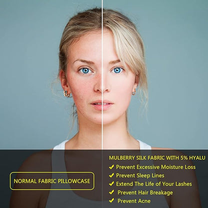 Mulberry Silk Pillow Cases King Size, Silk Pillowcase for Hair and Skin, Both Sides Natural Silk Satin Pillowcase for Sleeping Women with Zipper, Gifts for Women Men, Silver Grey
