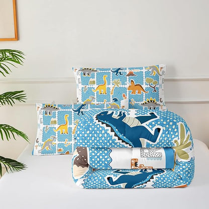 Kids Full Size Bed Comforter Set Dinosaur，Boys Full Size Bedding Set Dinosaur,3-Piece Comforter Set