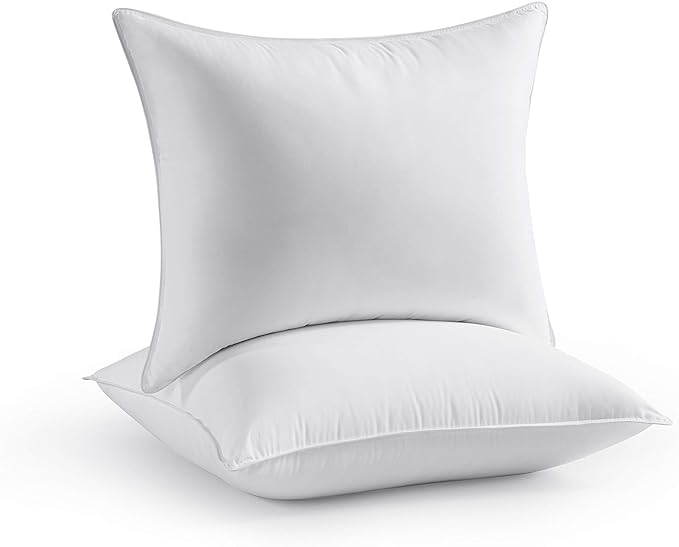 Seward Park Bed Pillow Standard Size Set of 2, Shams Insert 20 x 26 inch, Down Alternative Cooling Pillows for Stomach, Side or Back Sleeper