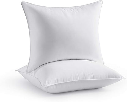Seward Park Bed Pillow Standard Size Set of 2, Shams Insert 20 x 26 inch, Down Alternative Cooling Pillows for Stomach, Side or Back Sleeper