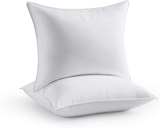 Seward Park Bed Pillow Standard Size Set of 2, Shams Insert 20 x 26 inch, Down Alternative Cooling Pillows for Stomach, Side or Back Sleeper