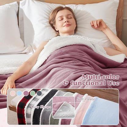 Heated Blanket Throw Size Fast Warming Heating Electric Throw Blanket with 6 Heat Settings & 4 Hours Auto-Off, Ideal Gift for Her, 50"x60", Purple