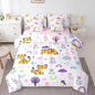 Erosebridal Floral Tiger 7 Pieces Bedding Set Cartoon Zoo Animal Twin Comforter Set with Sheets for Boys Girls Kids Room Decor Cute Flower Bed in a Bag Zoo Zoo Animal Bed Set