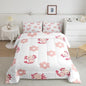 Pink Axolotl Daisy Comforter Set Lovely Cartoon Wild Sealife Decor Bedding Comforter for Kids Girls Teens Watercolor Groovy Hippie Flowers Dreamy Bedroom Quilt Set with 2 Pillowcases King Size 3 Pcs