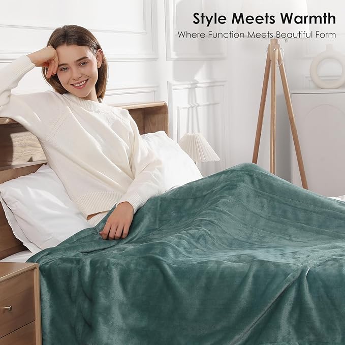 Heated Blankets King Electric Blanket 100''X90'', Ultra Soft Silky Flannel and Fluffy Sherpa Heating Blanket with 5 Heat Levels & 10 Hrs Timer, ETL Certified & Overheat Protection, Gifts for Grandma