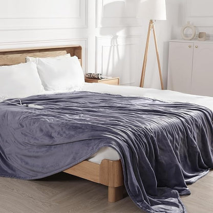Electric Blanket Full Size Heated Blanket 72''X84'', Purple Heating Blanket Ultra Warm Flannel Electric Heating Blanket with 5 Heat Settings & 10 Hours Auto-Off, Ideal for Grandma Gifts(Lavender)