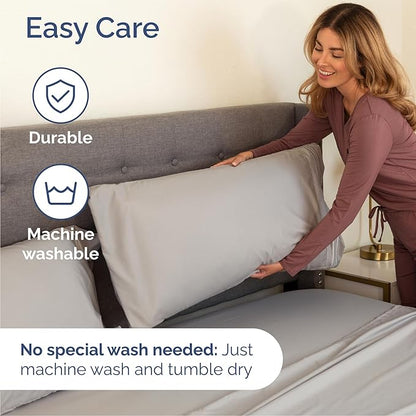 Full Size 4 Piece Sheet Set - Comfy Breathable & Cooling Bed Sheets Set - Hotel Luxury Bedding for Women, Men, Kids, Teens, Boys & Girls - Deep Pockets, Soft and Wrinkle Free - Oeko-Tex - Light Grey