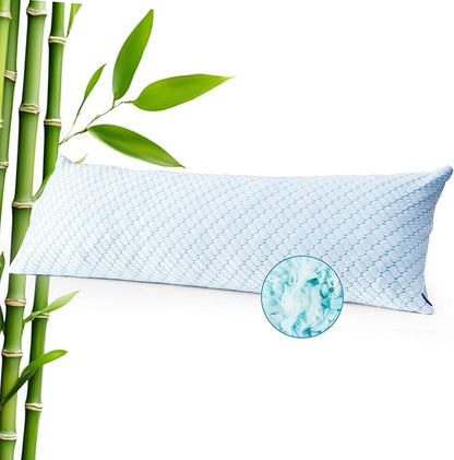 Bafode Body Pillow for Women, Cooling Body Pillow for Adults, Memory Foam Pillows for Side Sleeper, Adjustable Large Body with Pillow Pillowcase, Firm Bed Pillow (White, 20x54)